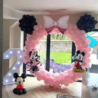165 pcs pink disney mickey minnie bow party balloons arch garland kit for girls birthday wedding decoration supplies kids gifts