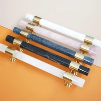 Natural Marble Crystal brass Bar Cabinet handle and Knobs Kitchen Cupboard Door Pulls Furniture Handle Dresser knob Hardware