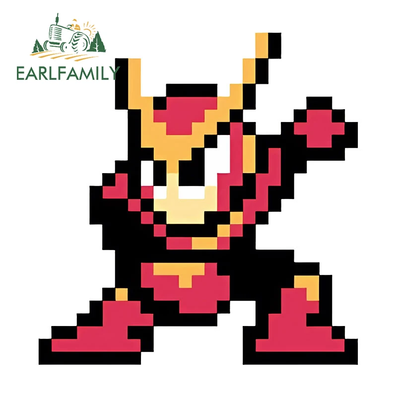 EARLFAMILY 13 см x 12 5 для Megaman Pixel аниме Автомобильная наклейка на бампер с прикусом и
