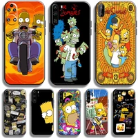 cute homer family s sim psons for huawei p50 p40 p30 p20 pro lite 5g phone case for huawei p smart z 2021 silicone cover black