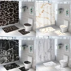 Водонепроницаемые коврики для ванной и туалета, с рисунком в виде мраморной полосы
