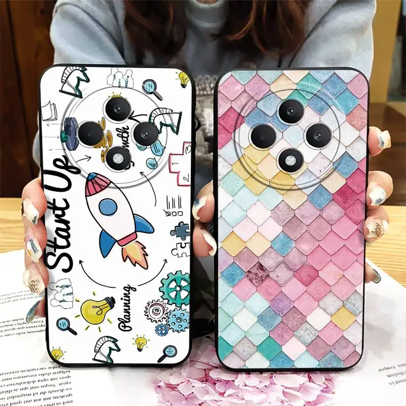 Полная оболочка милая фотовспышка для OPPO Reno12F грязеотталкивающая задняя крышка