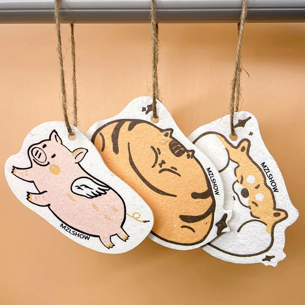 

Cartoon Compressed Magic Wood Pulp Cotton Non-stick Oil Multifunctional Household Kitchen Rag Towel Roll Dishwashing Sponge