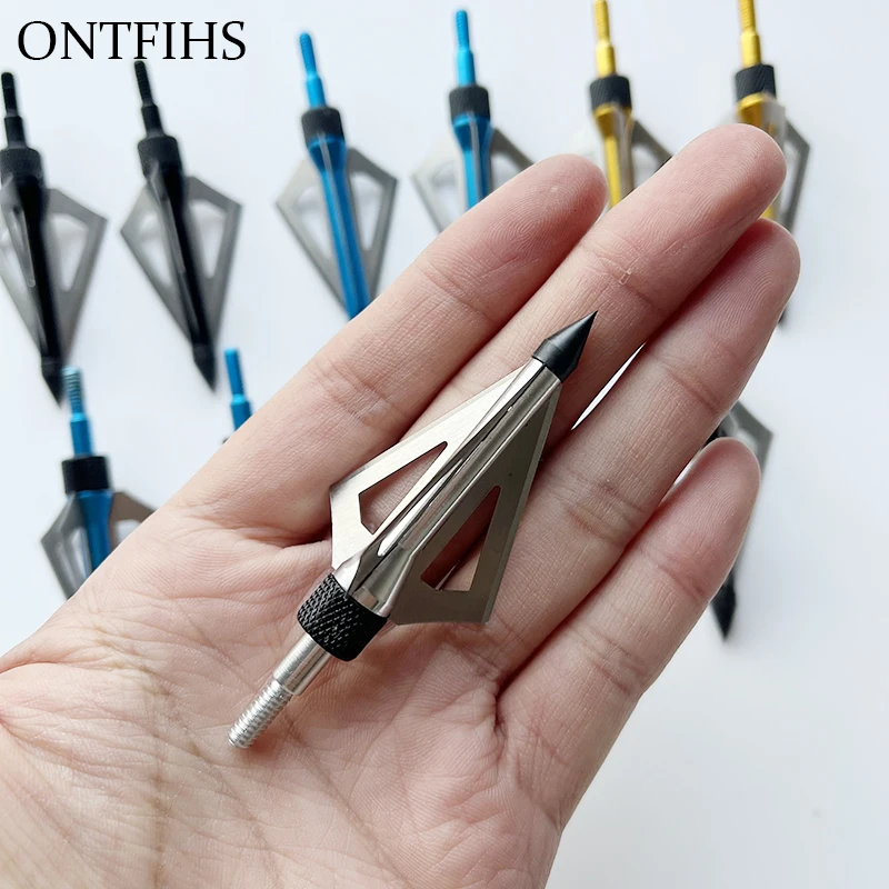 12 шт. наконечники стрелы для стрельбы из лука 100 зерна с 3 фиксированными лезвиями