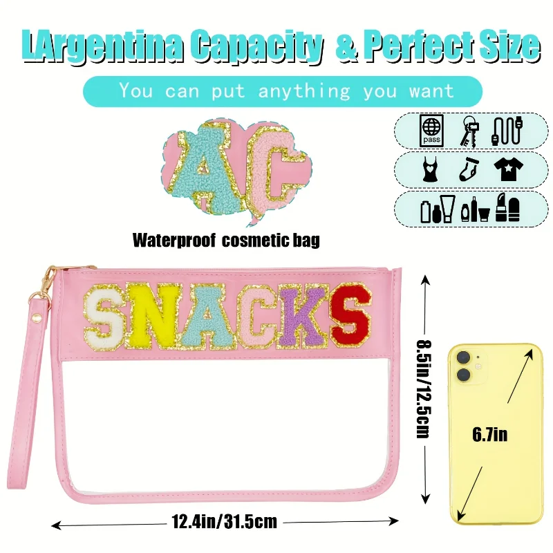 Transparent Letter Cosmetic Bag Pvc Zipper Clear Makeup Women Bags Beauty Travel Makeup Organizer Storage Bath Toiletry Wash Bag