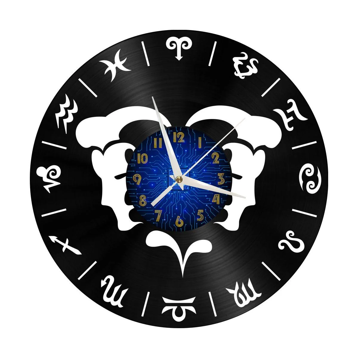

Zodiac Sign 5 Vinyl Wall Clock, Vinyl Record Clock Wall Art Black 12 Inch for Living Room Bedroom
