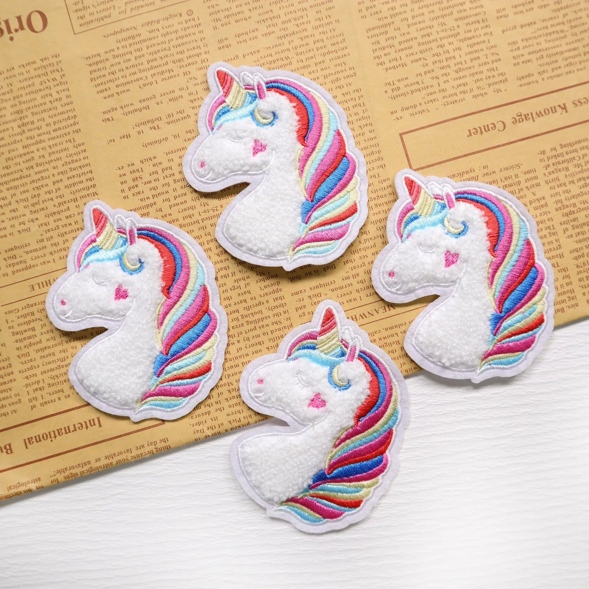 

Rainbow Unicorn Towel Embroidery Patches for Clothing Accessories Sticker Decoration Applique Badge on Jacket Bag Iron on Patch