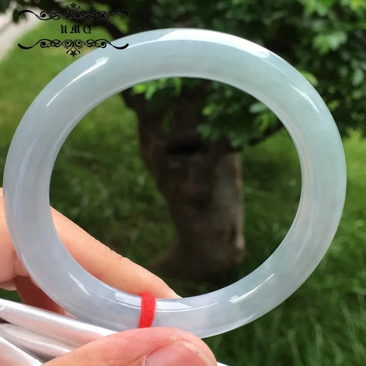

[new Goods in March]oil Green Bottom Round Bar Bracelet Ring Mouth 54.8-9.8 Natural Jade Bracelet Myanmar Jadeite 32789