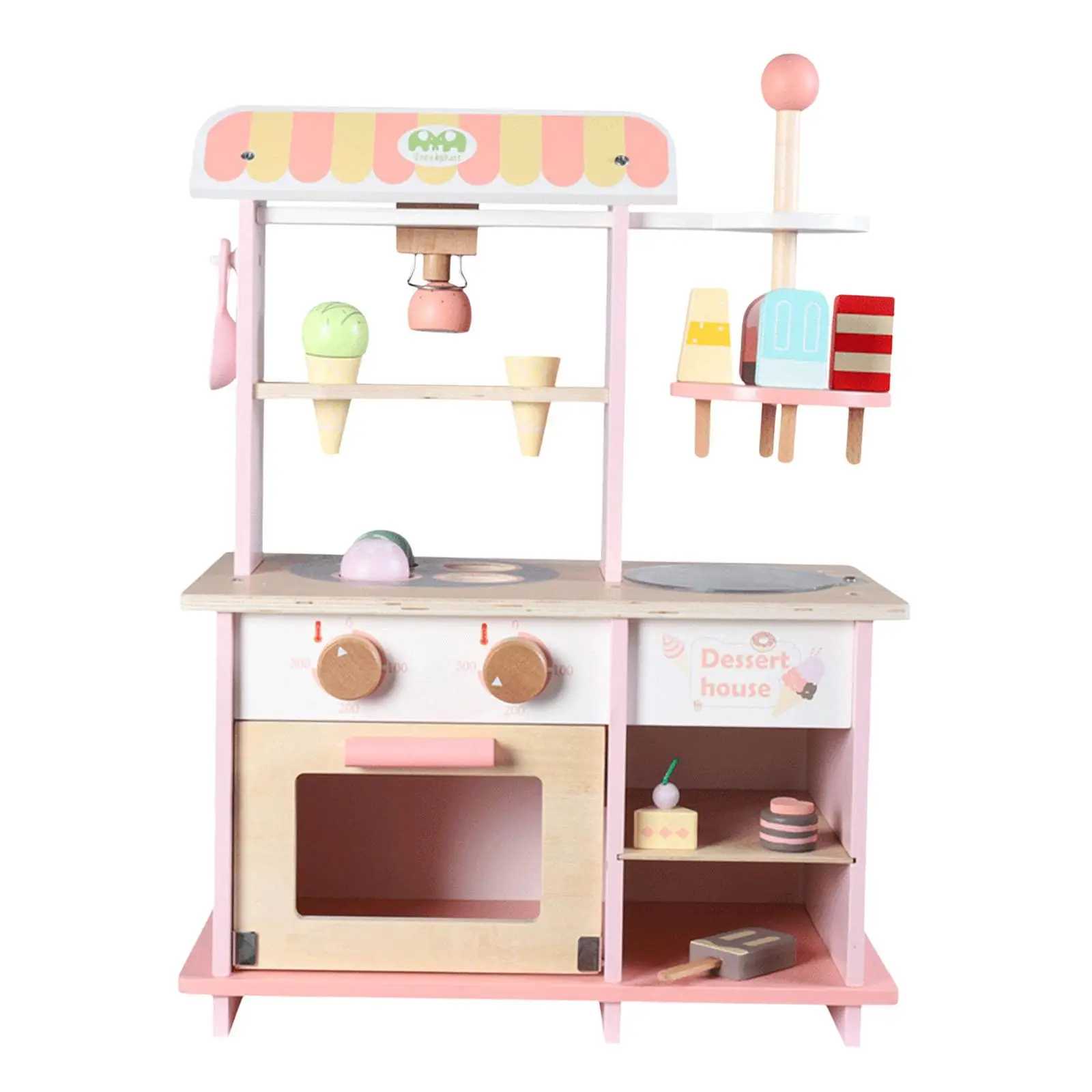 

Женская игрушка, детская игрушка для игрового домика, деревянный грузовик для мороженого, Обучающие игрушки, игрушка для ролевых игр