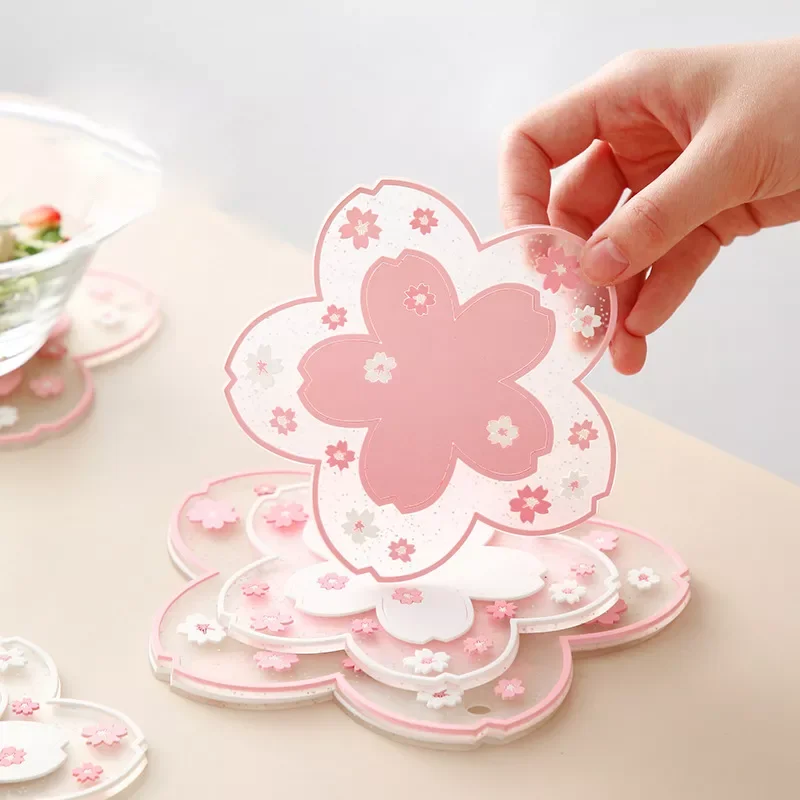 

Sakura Mats Cherry Blossom Heat Insulation Table Mat Anti-skid Cup Pads Tea Cup Milk Mug Coffee Cup Coaster Kitchen Accessories