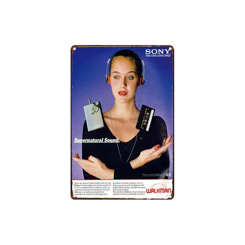 

Metal Tin Sign sony walkman Bar Pub Home Vintage Retro Poster Cafe boho decoration home decor metal decor