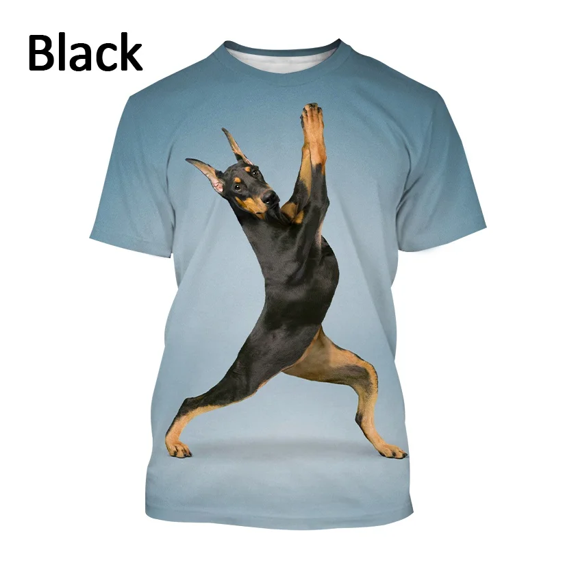 

2023 New Men's Short Sleeve T-Shirt Summer Hot Sale Cat and Dog 3D Printing Fashion Casual Tops
