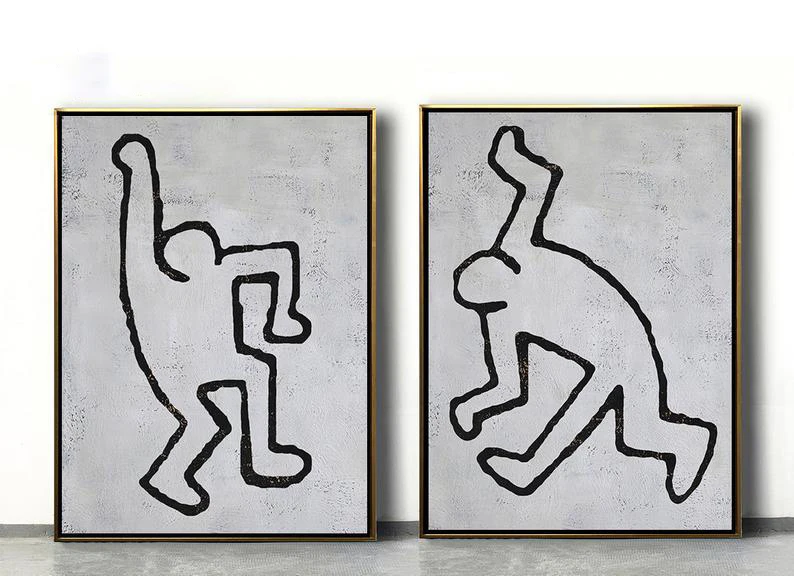 

Набор для рисования на холсте, 2 картины черно-белого цвета