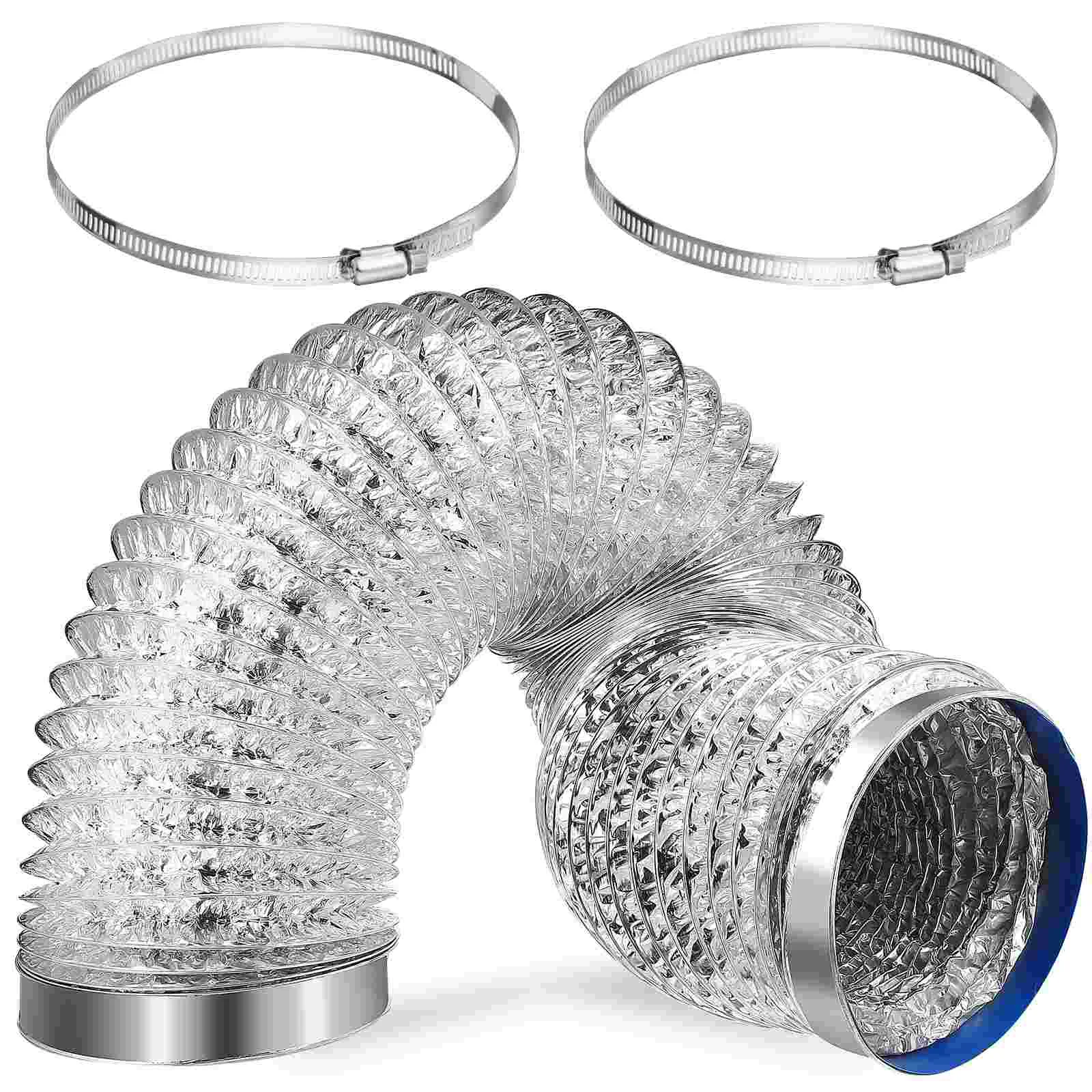 

Ventilation Air Duct Dryer Hose Flexible Exhaust Pipe Kit Aluminum Foil For Kitchen Clips