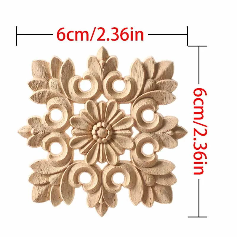 Деревянная резная угловая аппликация для мебели