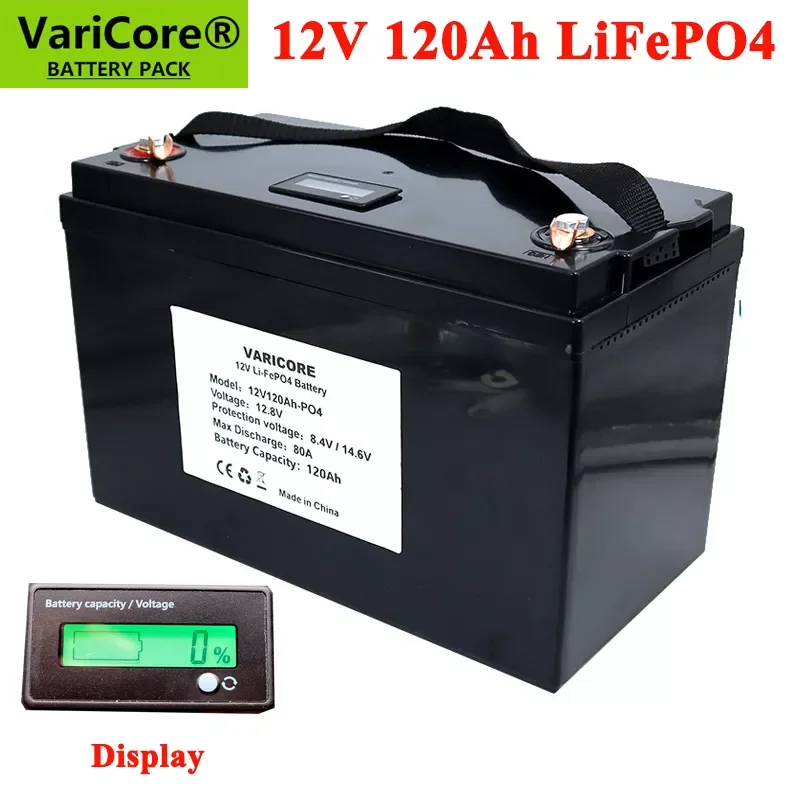 

12V 120AH 4S LiFePO4 Battery 12.8V Lithium Power Batteries 4000 Cycles For RV Campers Golf Cart Off-Road Off-grid Solar Wind