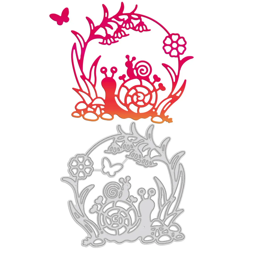 

1PC Fairy Tale Snail Metal Cutting Dies Flowers Vines Butterfly Die Cuts Stencil Template Moulds for Scrapbook Embossing Album