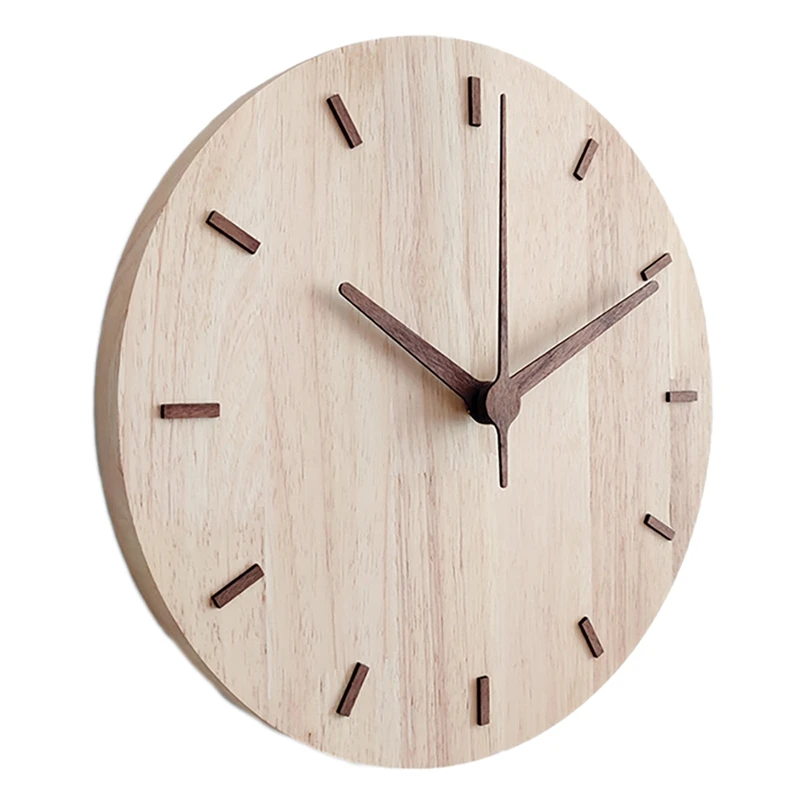 

12 Inch Home Living Room Decoration Wood Wall Clock Modern Design Kitchen Creative Wall Watch Room Wall Decor