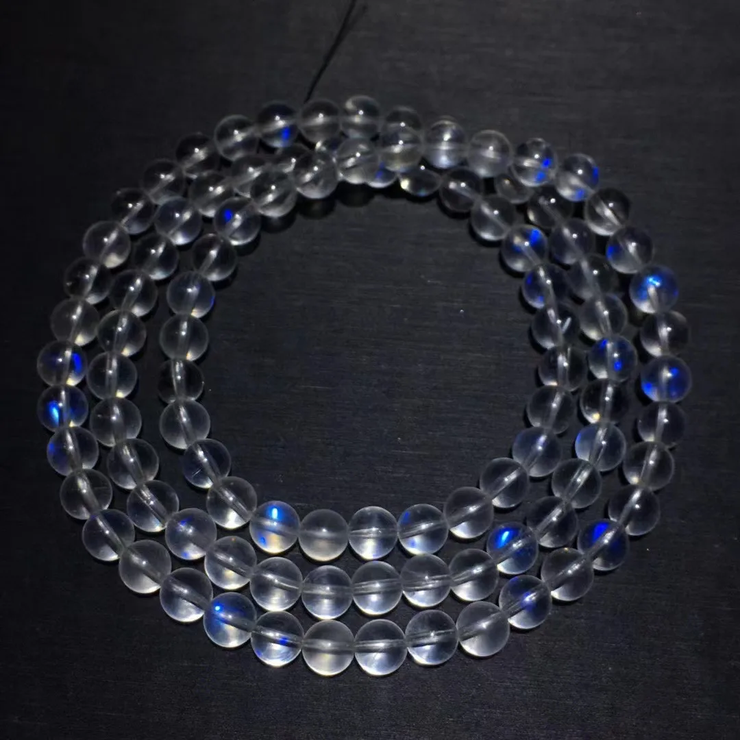 

5mm Natural Moonstone Bracelet Jewelry For Women Man Love Beauty Gift Wealth Reiki Crystal Stone Blue Light Beads Strands AAAAA