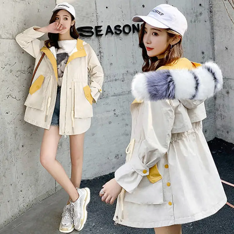 Winter 2022 Cashmere Coat Women's Large Fur Collar Thick Loose Cotton Clothing Slimming Fashion Winter Coat Women's Wear