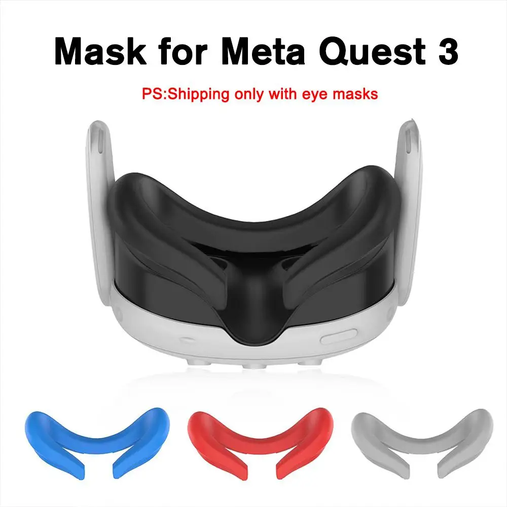 

Silicone VR Face Mask For Meta Quest 3 Accessories VR Facial Interface Sweatproof Mask Face Cushion Lightproof Mask Face Co I0Q7