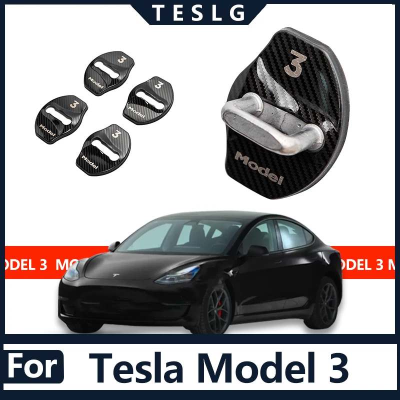 

For 2017-2022 Tesla Model 3 Door Switch Stainless Steel Door Lock Protection Cover Interior Decoration Modification Accessories