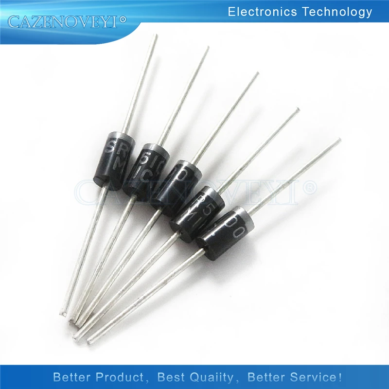 100pcs/lot SR5100 5A/100V DO-27 SB5100 come into the schottky diode good quality In Stock