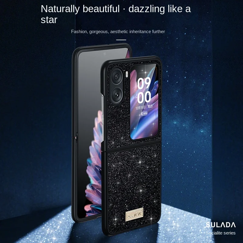 

For OPPO Find N2 Flip Flash Powder Phone Case SULADA Socialite Color Star Goddess Suitable for Find N2 Flip Folding Leather Case