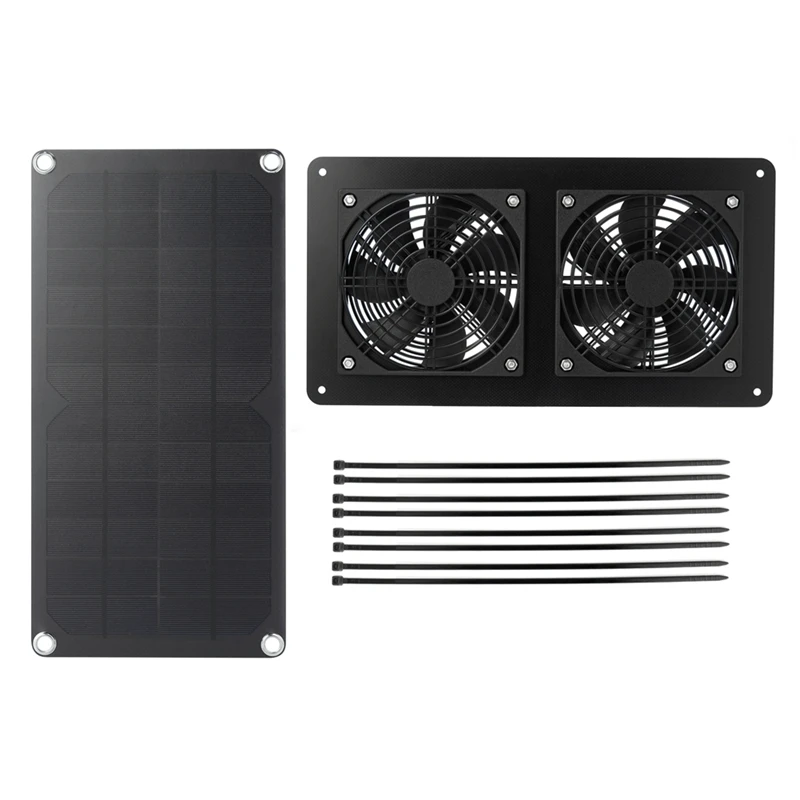 

10W Solar Panel Powered Fan Ventilator 3W Exhaust Fan Ventilation Equipment For Greenhouse Motorhome House Chicken House