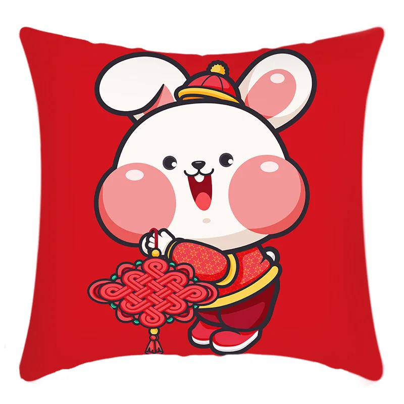 

2023 Новогодняя декоративная наволочка для диванной подушки с изображением кролика