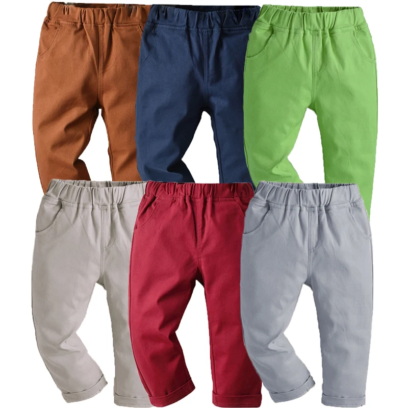 

Variety Of Colors New Spring Autumn Boys Pants Pure Cotton Solid Color Casual Trousers For 1-8 Years Old Children Clothing