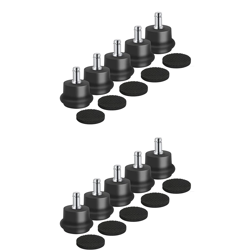 

10Pcs Bell Glides Replacement Office Chair Or Stool Swivel Caster Wheels To Fixed Stationary Castors