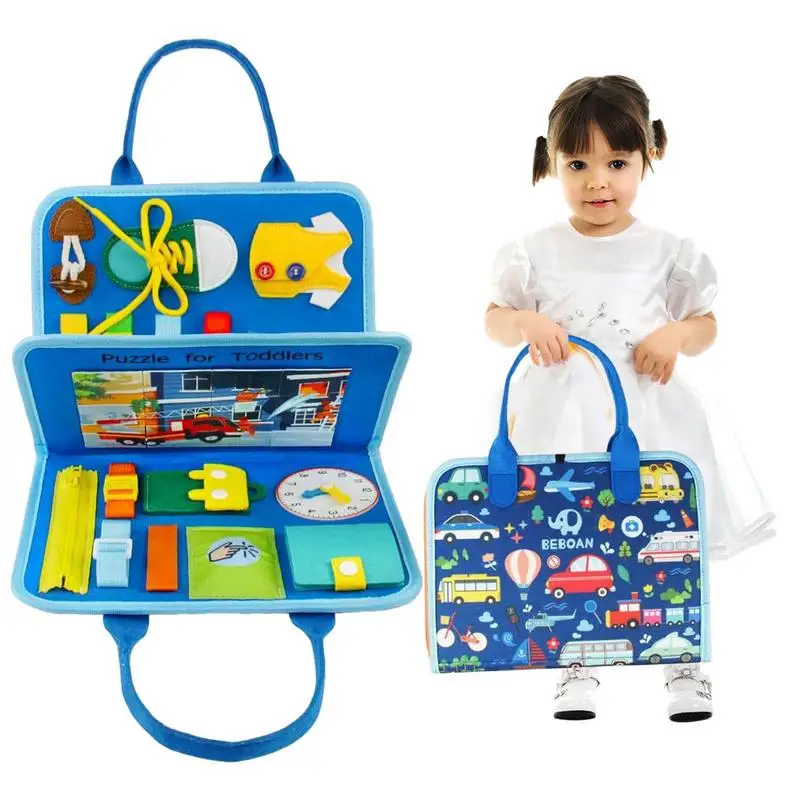 

Toddler Busy Book Montessori Toys Sensory Books Toddler Car Activities Preschool Learning Felt Board With Multiple Themes Fine