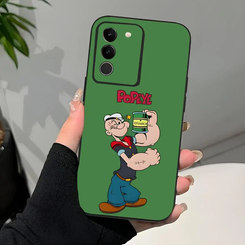 Фото Чехол для телефона C-Cartoon P-Popeyes, черный, мягкий для Samsung S25 S24 Ultra 23 Fe 22 Plus Galaxy A54 A55 A16 A13 A24 A15 A25 №3