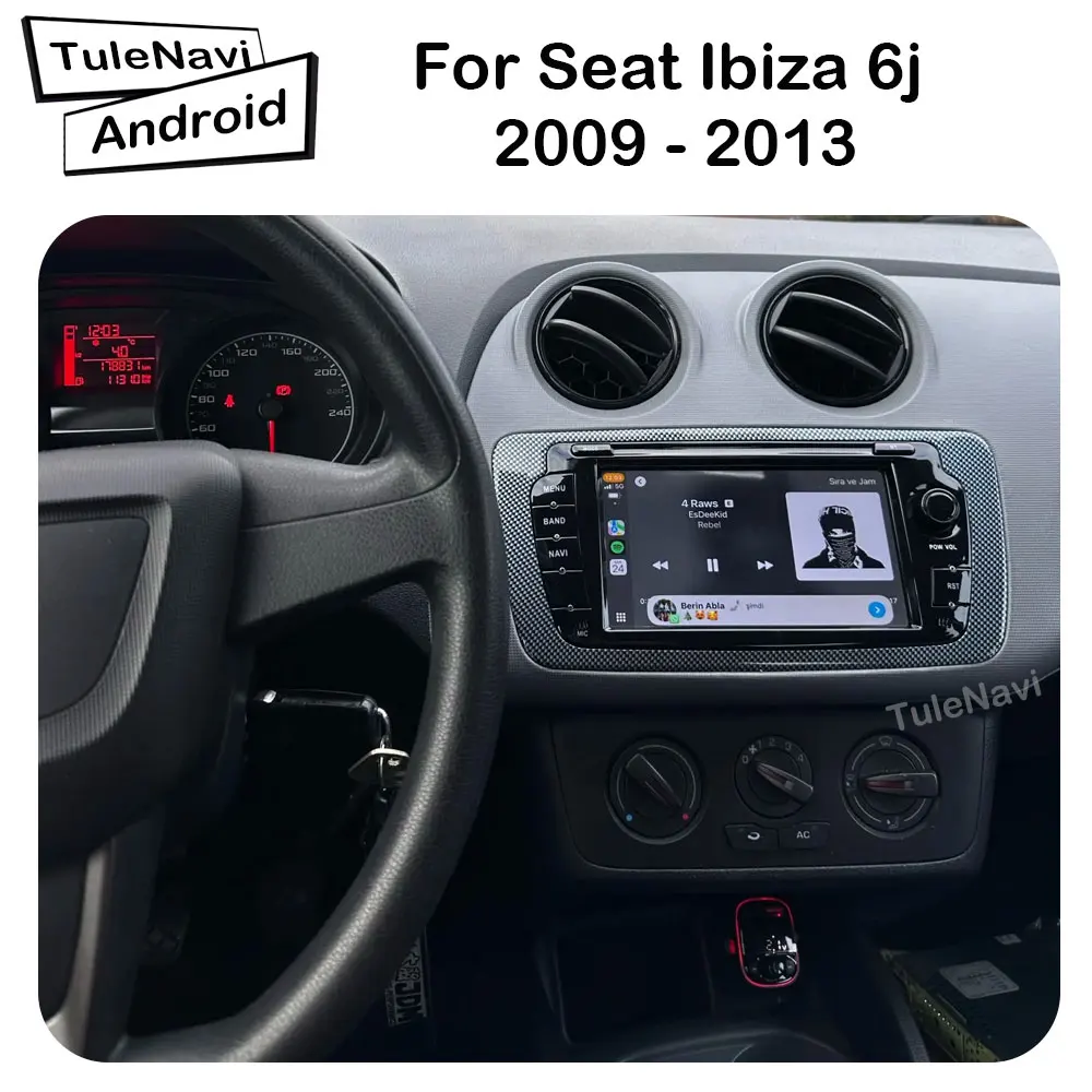 Фото Автомобильная стереосистема с 7-дюймовым сенсорным экраном для Seat Ibiza 6j 2009-2013 Мультимедийный плеер GPS-навигация BT Carplay Android Auto 4G Head №2