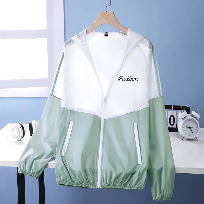 Malbon Men's Windbreaker Summer Sun Protection Jacket Outwear Hiking Cycling Thin Hooded Coats Clothing Golf Camping Horse