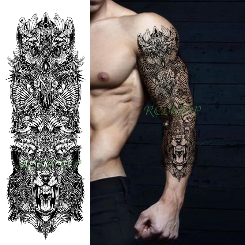 Водостойкая временная татуировка-наклейка worrior ожерелье тотем группа волк
