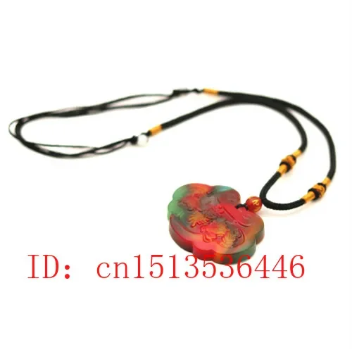 Китайский Цвет Нефритовый дракон феникс кулон жадеит ожерелье Шарм ювелирные