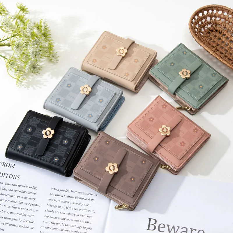 Women Flower Wallet Hasp Girls Leather Wallets for Women Coin Purse Money Bag Card Holder Wallet Hasp Zipper Carteras Para Mujer