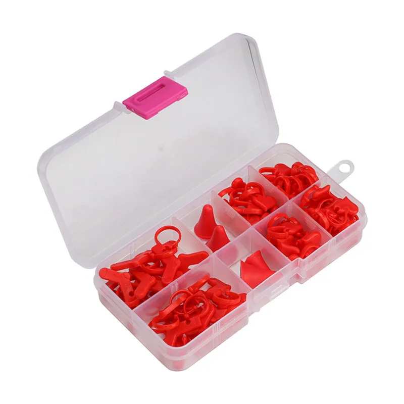 40/50 шт. пластиковые инструменты для вязания маркеры крючком с защелкой зажим