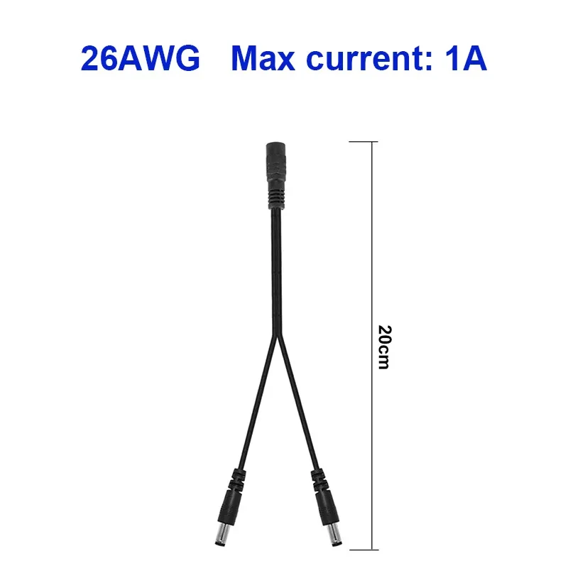 От 1 до 2/3/4/5/8-контактного разветвителя питания постоянного тока, разъем 5,5 мм, 2,1 мм, разъем 5 В, 12 В, соединительный шнур для светодиодных лент, камеры видеонаблюдения