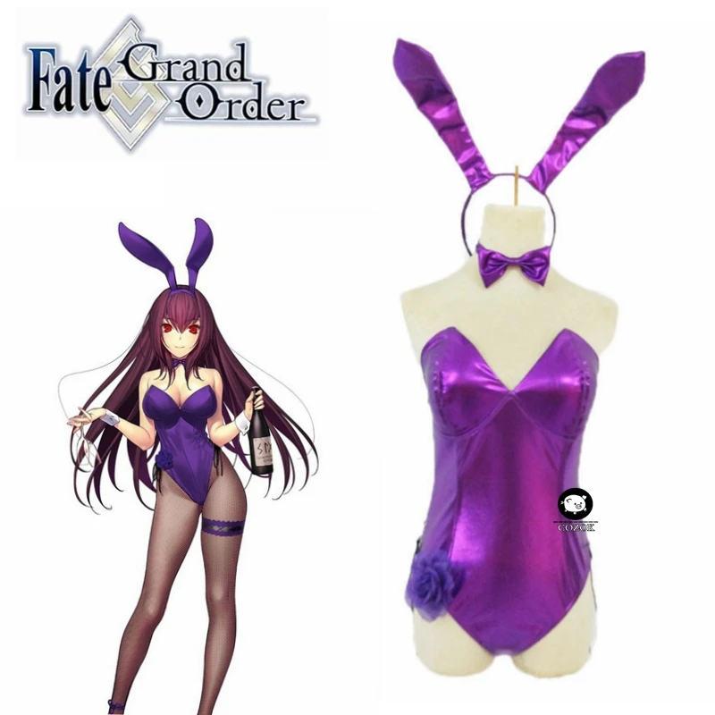 

FGO Fate Grand Order Scathach Bartender Sexy Bunny Girl Maid Dress Uniform Outfit Anime Cosplay Costumes