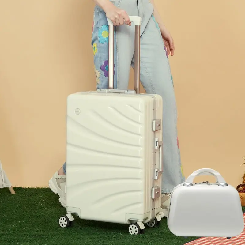 20/22/24/26/28 inch fashion wheel suitcase Explosion-proof passcode lock Suitcase 2ps Student female aluminum-framed suitcase