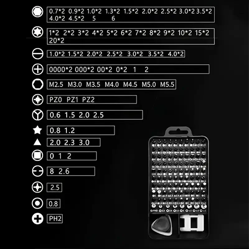 Прецизионная отвертка 115 в 1 набор магнитных мини-винтовых гаек биты инструментов