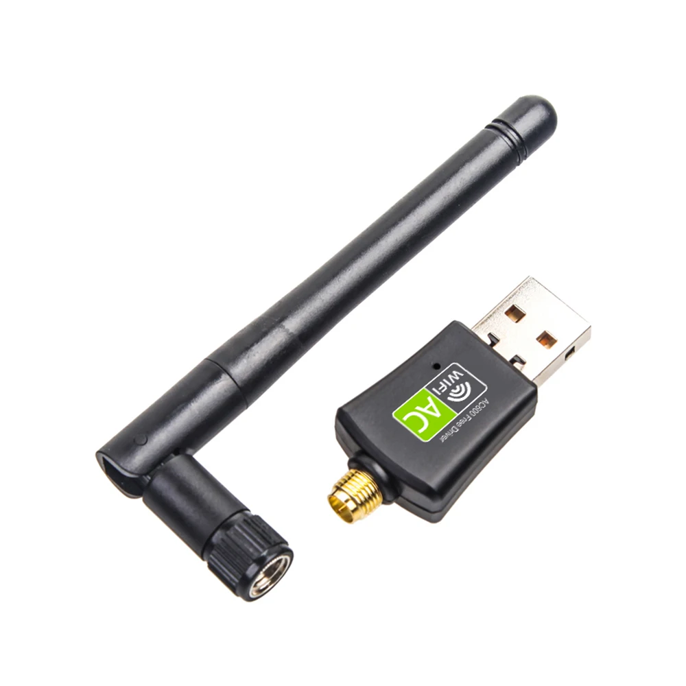 

Mini 5Ghz 2.4Ghz 600Mbps Wireless Dual Band USB WiFi Adapter RTL8811 with Antenna Network Card Receiver for Desktop/Laptop/PC