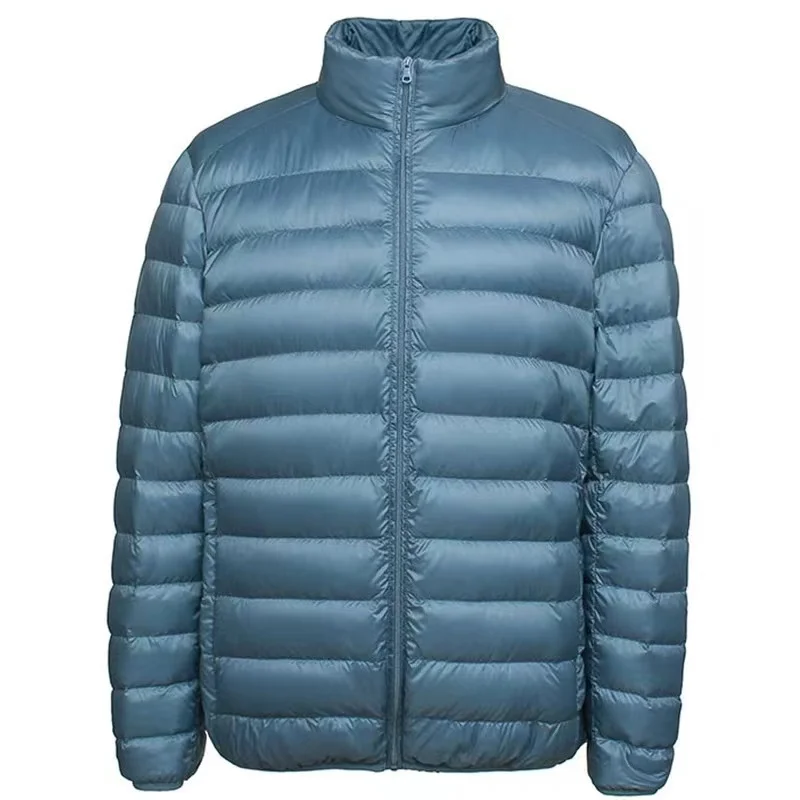 

New Man Stand-up Collar Puffer Jacket Soft Matt Waterproof Fabric Down Jackets Seamless Winter Autumn Warm Outerwear Coat Blazer