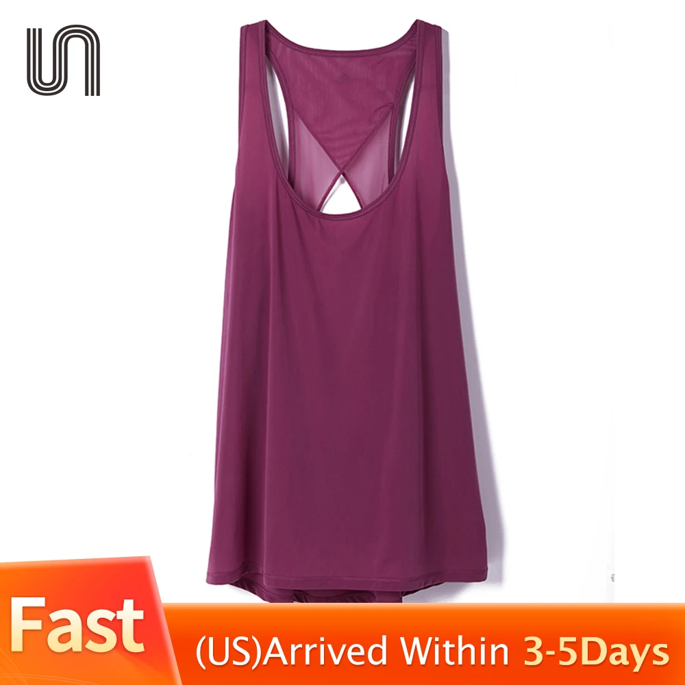

Women Vest Summer Ultra Breathable Lightweight Backless Racerback Workout Loose Female Pullover Yoga Top 202 Casual Tank