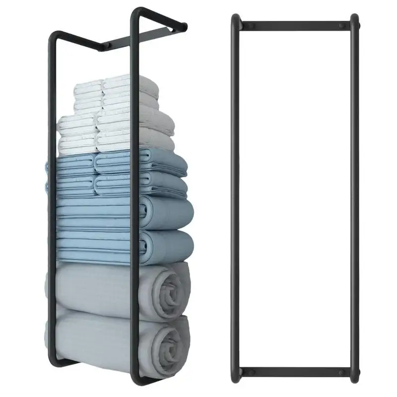 

Towel Holder Wall Mount Bathroom Towel Holder Rail Wall-Mounted 304Stainless Steel Self-adhesive Perforated Bathroom Towel Rack