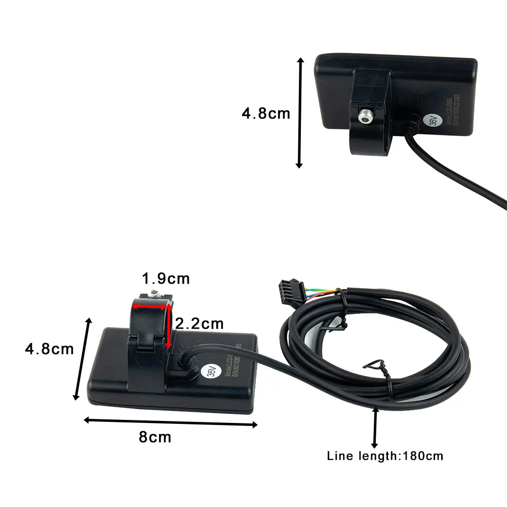 

SM Plug E-Bike LCD Display 24V/36V/48V ABS E-Scooter Electric Bike For 22.2mm Handlebars LCD-S866 Large Screen