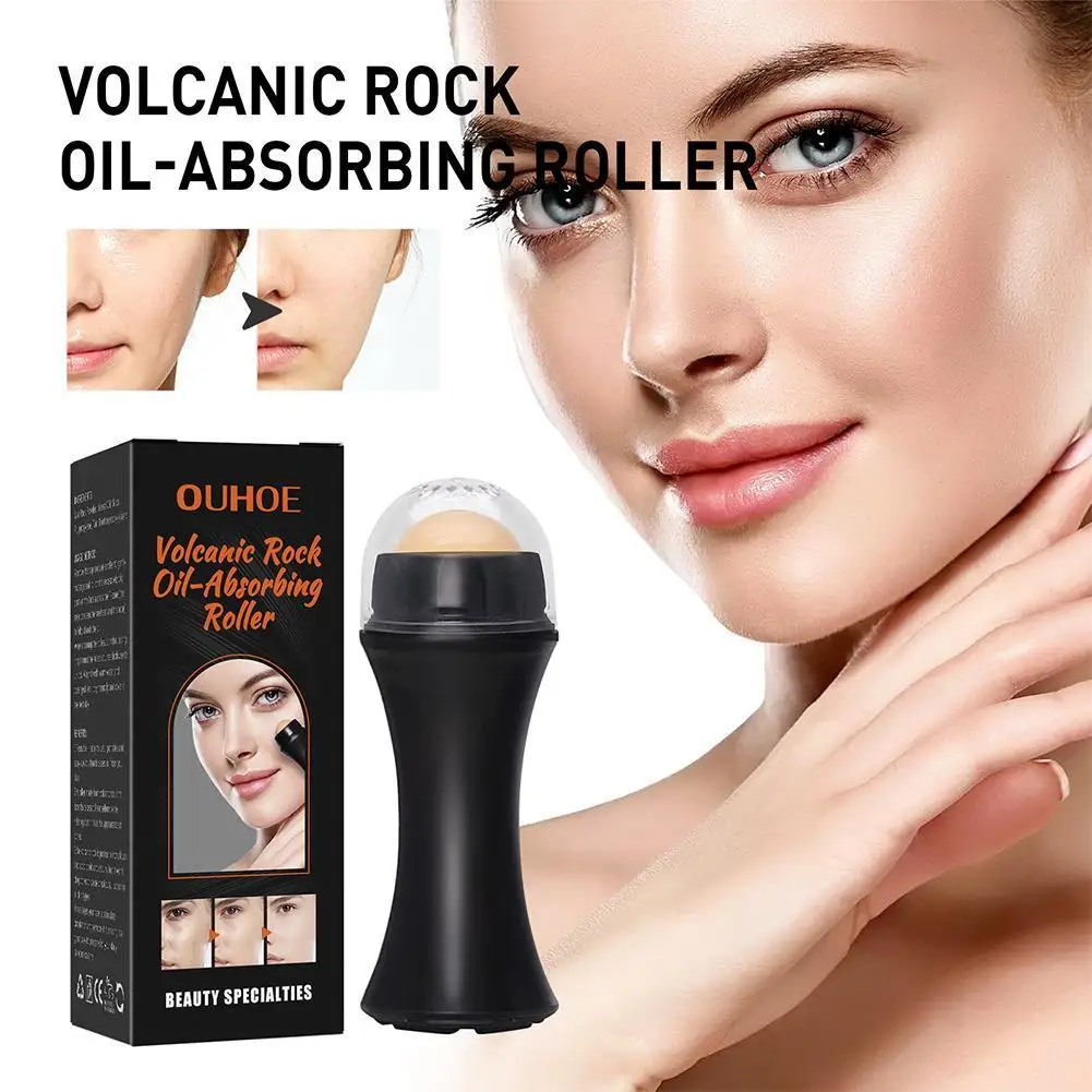 

Face Oil Absorbing Roller Natural Volcanic Stone Facial Pore Cleaning Oil Removing Massage Body Stick Makeup Face Skin Care Tool